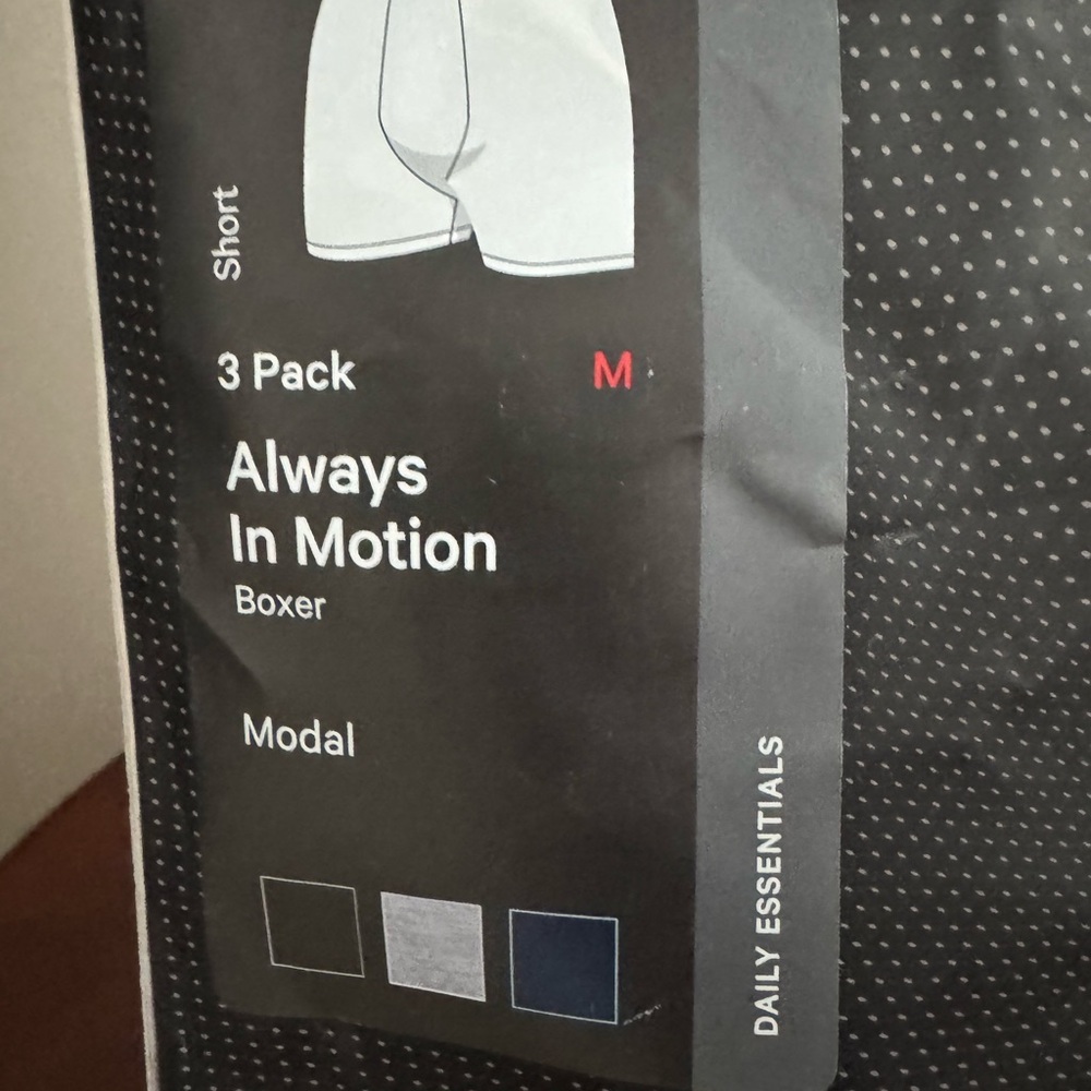 New Vuori Always In Motion Boxer 3 Pack - Gray, Black, Blue Sz M